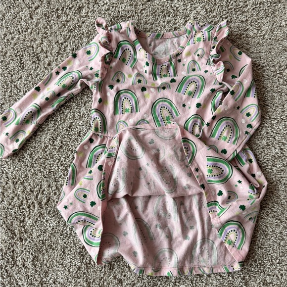 Wonder Nation Pink and Green Rainbow Dress St. Patricks St. Patty's day Size 2T - Picture 8 of 9
